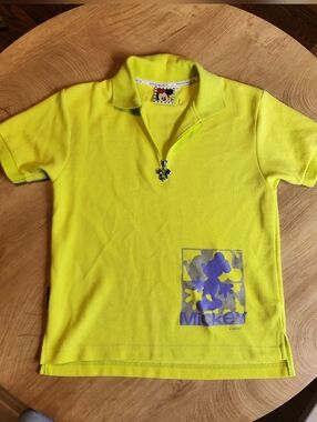 Mickey Mouse Neon Green Short-Sleeve Polo Tee